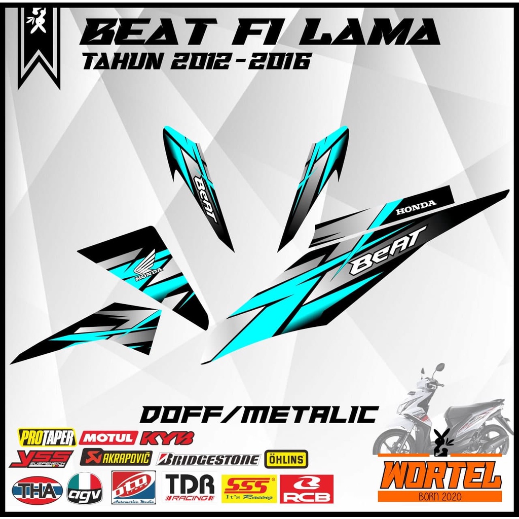Stiker Striping Decal Motor Beat FI Lama Racing Keren Banget v7