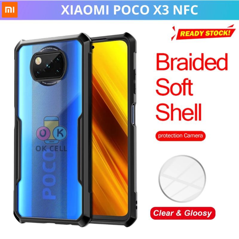 Softcase Armor Tpu Transparan Clear Poco X3 Nfc -Casing Anti Shock Poco X3 Nfc Silikon Cover Premium