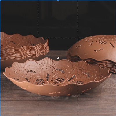 PIRING PLASTIK ROTAN COKLAT/LUSIN (12PCS) PIRING ROTAN PLASTIK-PR CANTIK