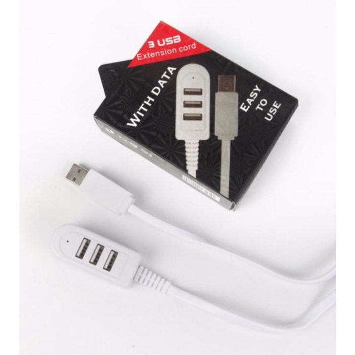 usb hub lubang 3 port pc &amp; laptop mouse &amp; keyboard v 2,0 panjang kabel 30cm