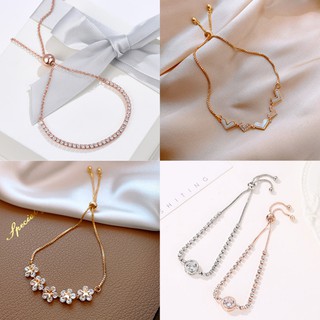 Image of Gelang Serut berlian imitasi lingkaran fashion wanita tangan rantai bracelet gelang serut Aksesoris Wanita | TiKi
