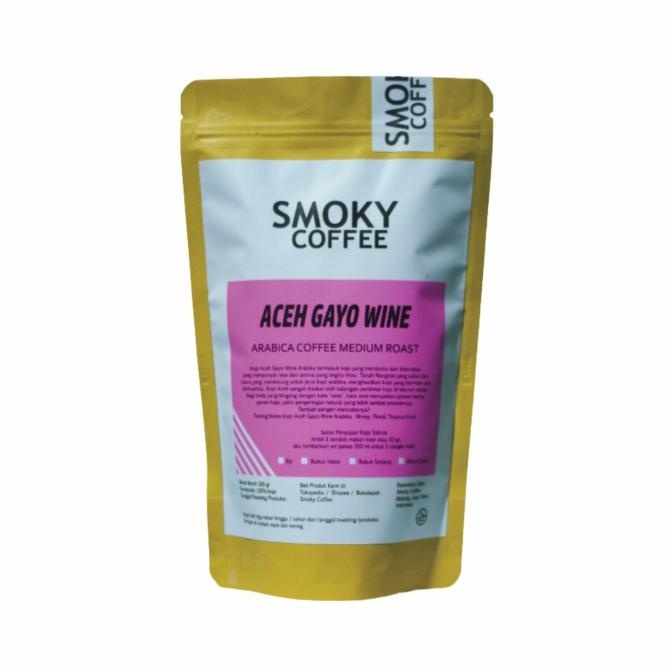 

[ COD ] Kopi Aceh Gayo Wine Arabika - Medium Roast 200 gr - Smoky Coffee TERUJI Kode 712