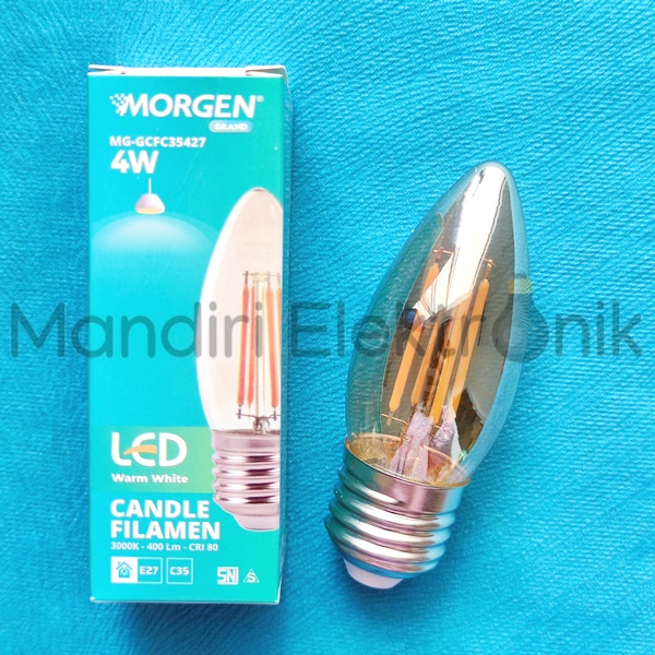 Lampu LED 4 Watt Filament MORGEN C35 E27 Kuning - Lampu LED Filamen 4 watt Edison C35 E27 Morgen