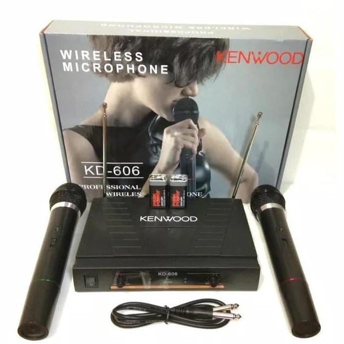 Mic Wireless Double Kenwood Kd 606 Microphone / Mik Tanpa Kabel Termurah