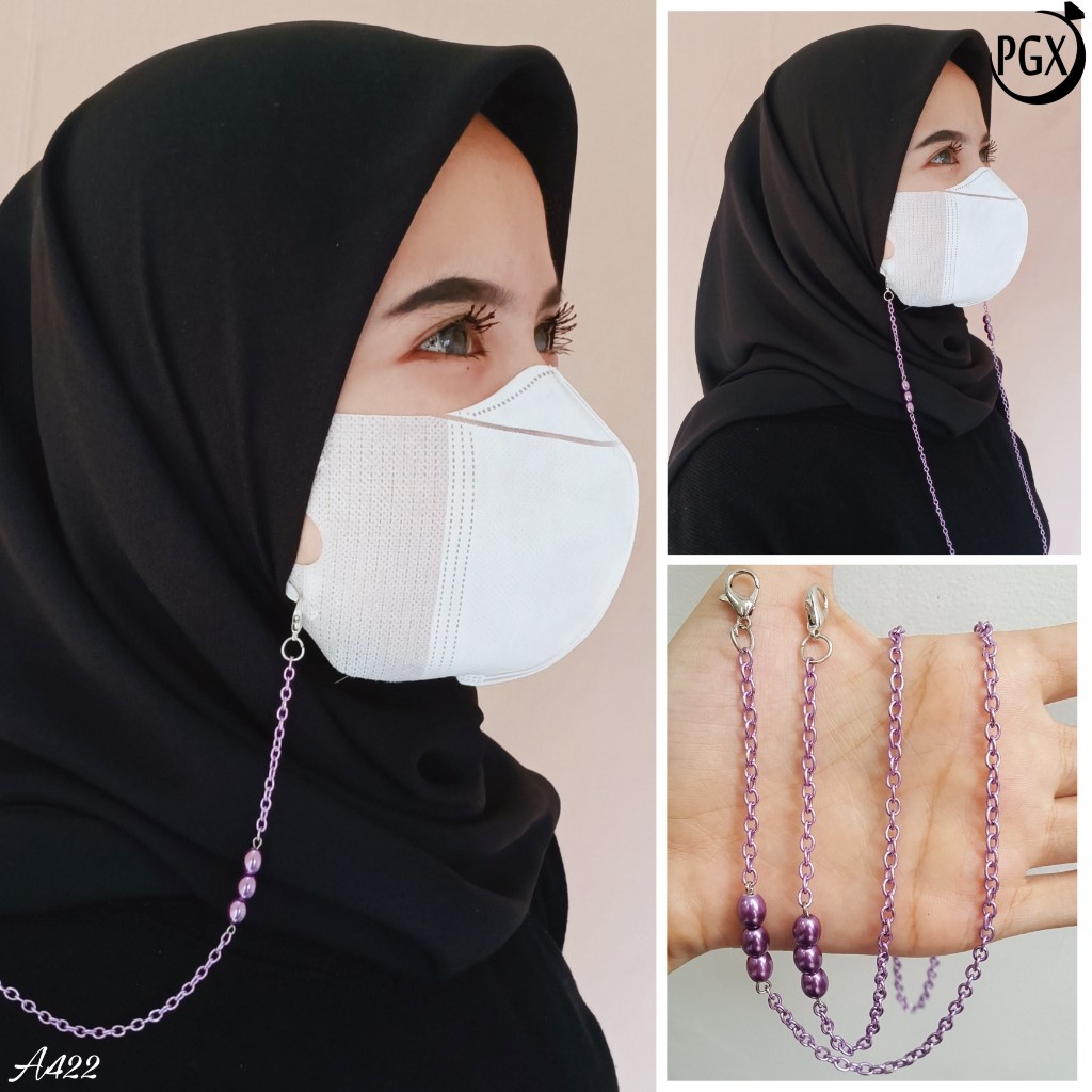 PGX Strap Masker - Tali Masker - Kalung Masker Mute Kristal Kaca Berkilau Aksesoris Fashion A422