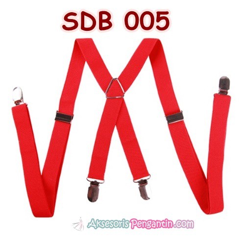 Aksesoris Suspender Pesta Merah Pria/ Wanita l Tali Baju Bretel-SDB005