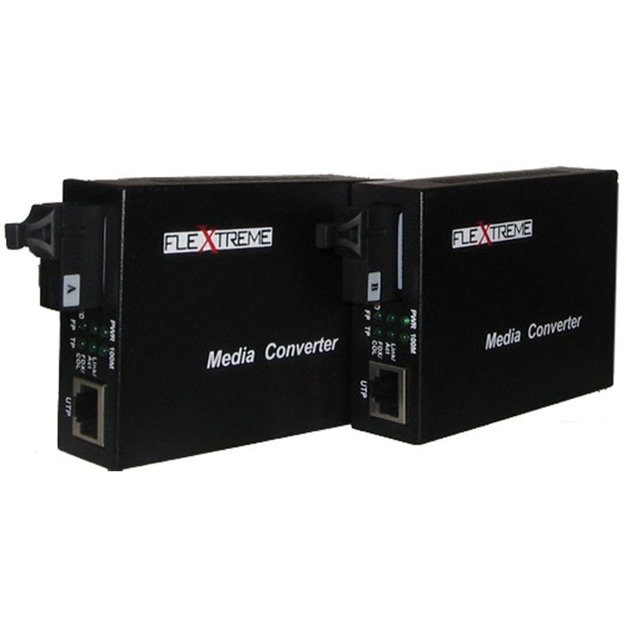 Flextreme FL-8110GSB-11-20AB-AS Media Converter 1000 Mbps to WDM 1000SX Single-Mode 2 Unit