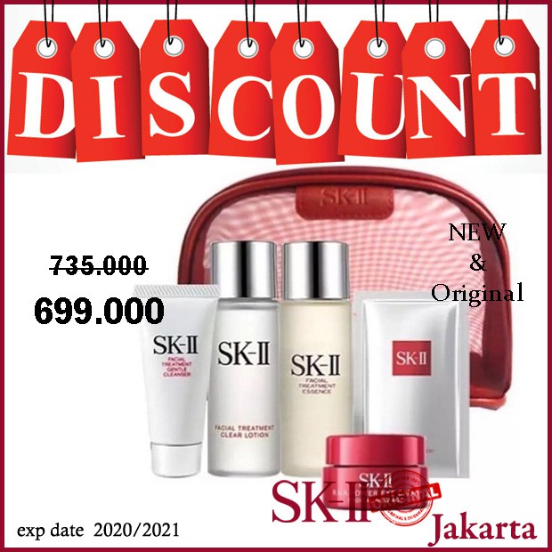 SK-II/SK2/SKII PROMO PAKET SET MEDIUM PITERA + FTE + POUCH+ RNA EYE