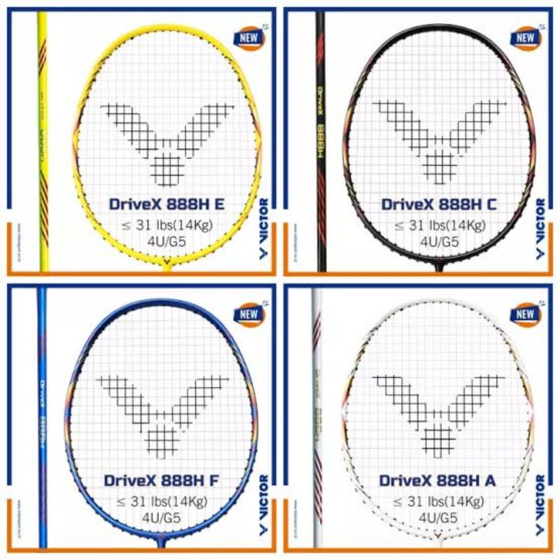 PROMO Raket Badminton Victor DRIVE X 888H / 888 H ORIGINAL + COVER + SENAR + GRIP