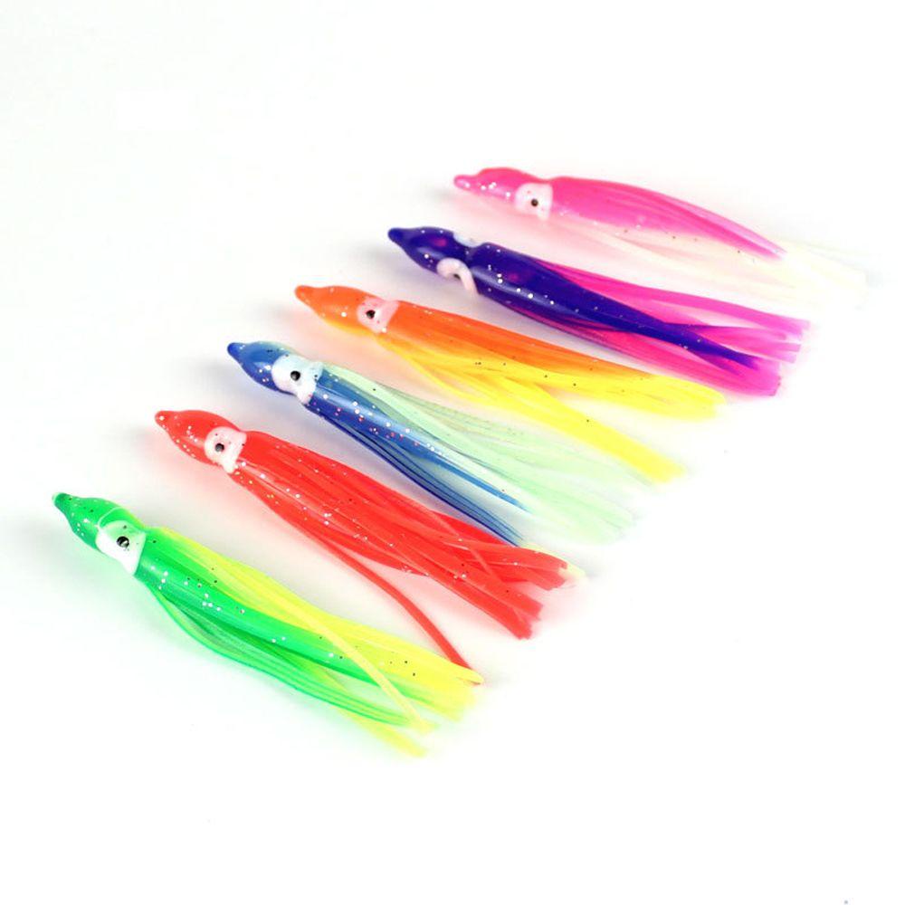 Lanfy Pancing Laut Soft Lures Fishing Tackle 5cm Luminous Threads Rok Glow Soft Squid Skirt