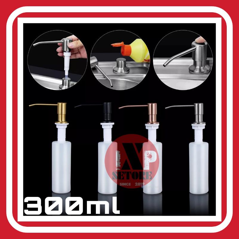 HAND SOAP DISPENSER SINK/TEMPAT SABUN CAIR KITCHEN SINK A1/BOTOL SABUN BAK CUCI PIRING STAINLESS STE