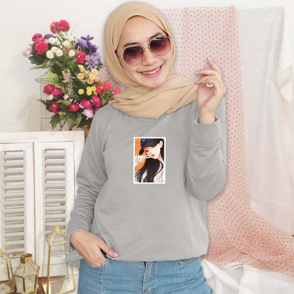 SWEATER WANITA CREWNECK, PEACE PAKAIAN WANITA.