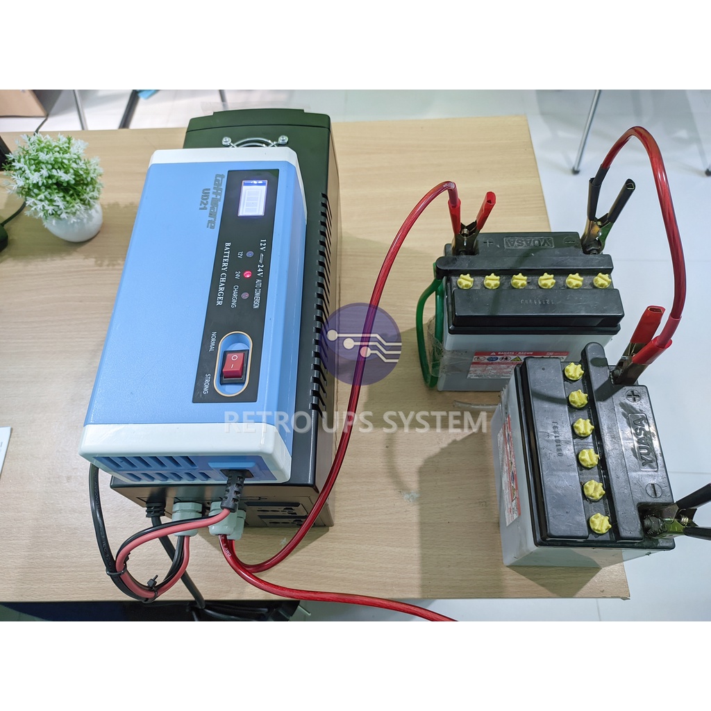 UPS Modif Aki Mobil 24V Inforce 1200VA &amp; CHARGER AKI 10AH - UPS Modifikasi