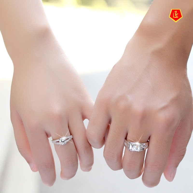 [Ready Stock]Couple Ring S925 Silver Korean Style Simple Elegant