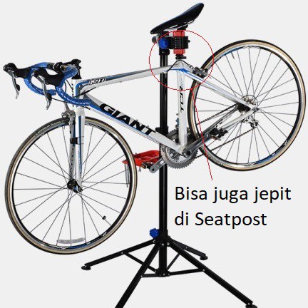 Bike Repair Stand Tripod gantung jepit frame seatpost service sepeda