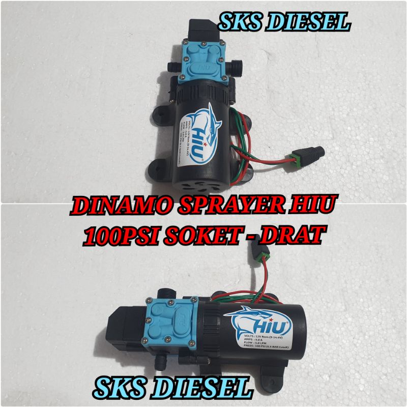 Dinamo Sprayer Pompa Air DC 12V 100 Psi Tekanan Tinggi Hiu Sinleader Original