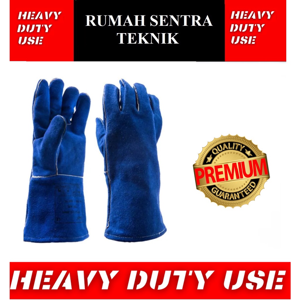 Sarung Tangan Las Biru 14&quot; Import