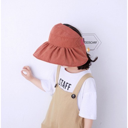 (COD) HTD TOPI VISOR LIPAT ANAK 2 SISI / TOPI LIPAT ANTI MATAHARI UV TOPI PANTAI ANAK