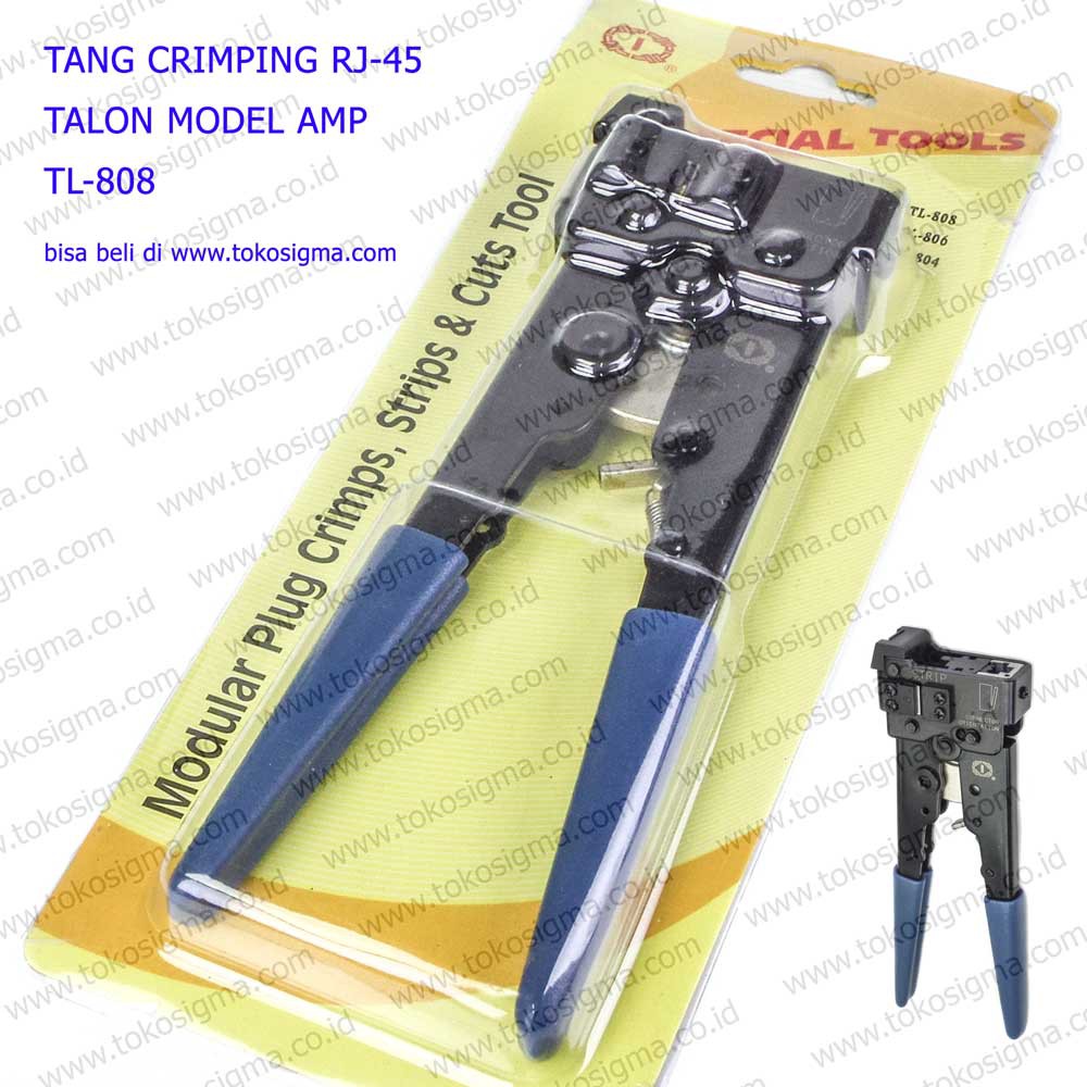 MODULAR PLUG RJ-45 CRIMP STRIP CUT TANG Crimping Tool TL-808 MODEL AMP 2-231652-0