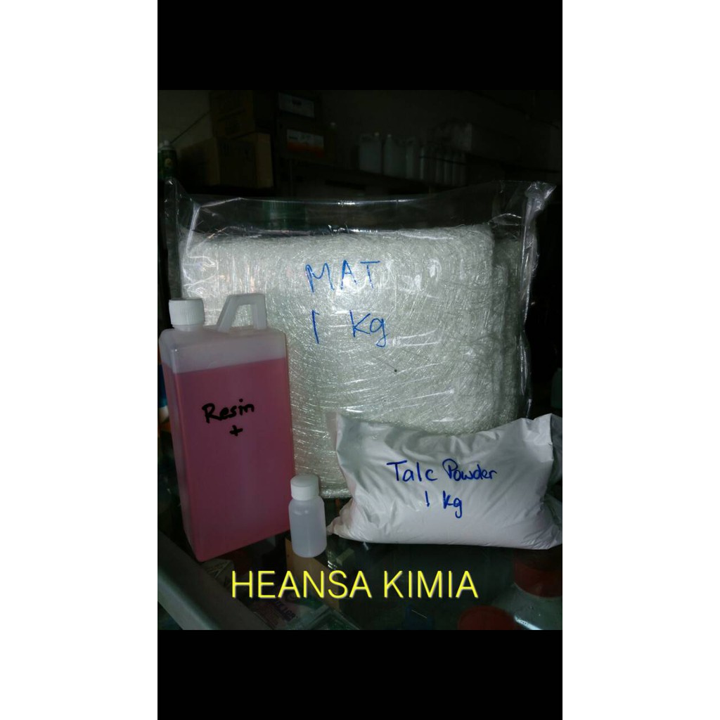 PAKET RESIN (Resin, katalis, Mat, Talc) gross weight: 3.5kg