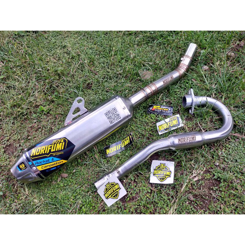 knalpot Norifumi Rocket 4 competition fullset PNP KLX-D tracker-BF-S-G/crf/wr155/custom Tiger,vixi,Fu,MP,Scorpio-Klx 230