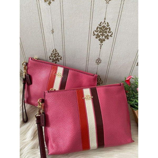 Coach C4214 Rowan pouch confetti pink mango multi nwt