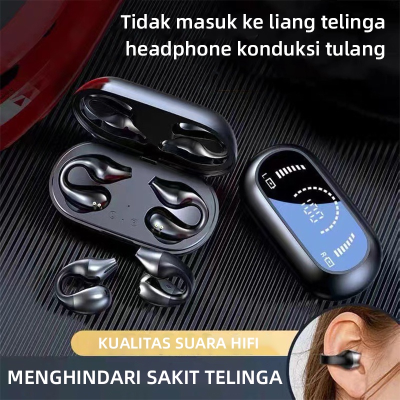 Headset bluetooth konduksi tulang klip telinga TWS HiFi Stereo Tidak ada rasa sakit untuk dipakai untuk waktu yang lama