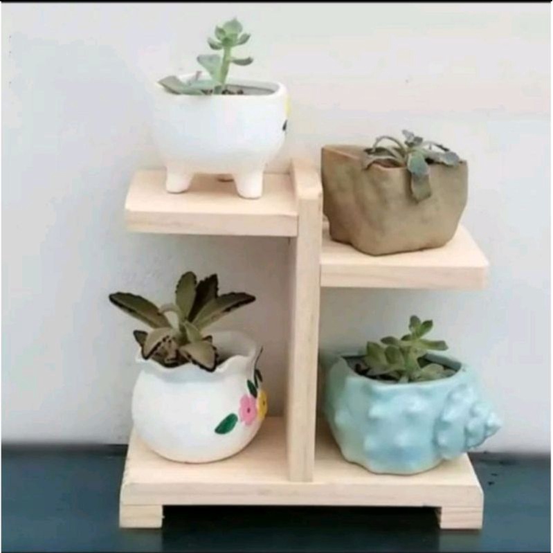 Rak bunga kayu/rak bunga minimalis/rak pot bunga kayu