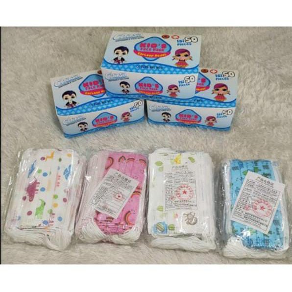 MASKER ANAK KARAKTER 3 PLY MOTIF ISI 50 PCS SURGICAL MASK 3 LAPIS