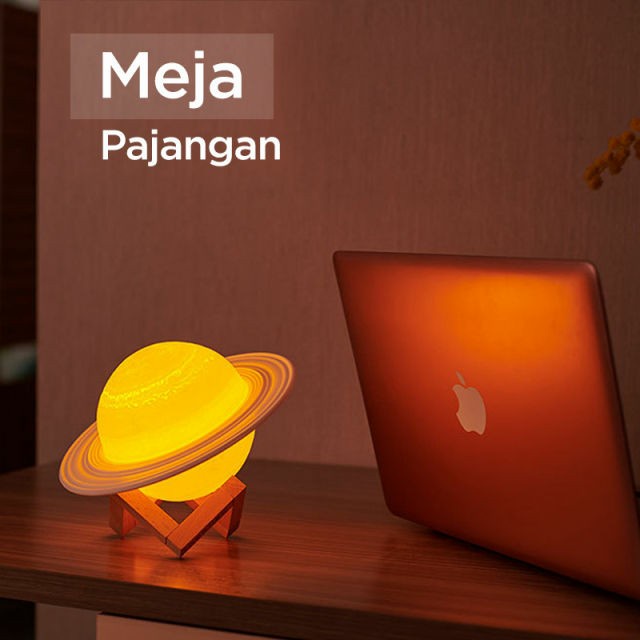 Lampu Hias Kamar Lampu Tidur Malam Desain Saturnus Usb Led Mode Sentuh