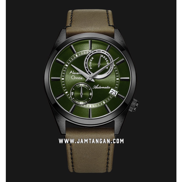Alexandre Christie AC 3041 MA Automatic Man Green Dial Leather Strap