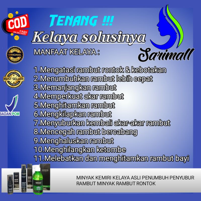 Kelaya Paket Shampoo Vitamin Hair Serum  Perawatan Penumbuh Rambut Anti Rontok penghilang Ketombe