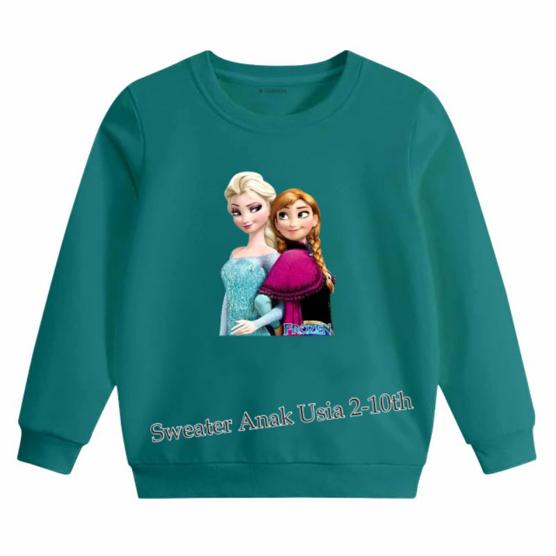 ((IB))SWEATER ANAK PEREMPUAN/FROZEN DIGITAL SABLON