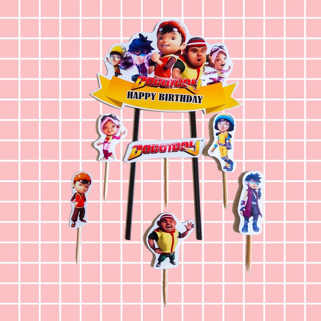 Jual Cake Topper BOBOIBOY / Topper Kue BOBOIBOY / Hiasan Kue BOBOIBOY