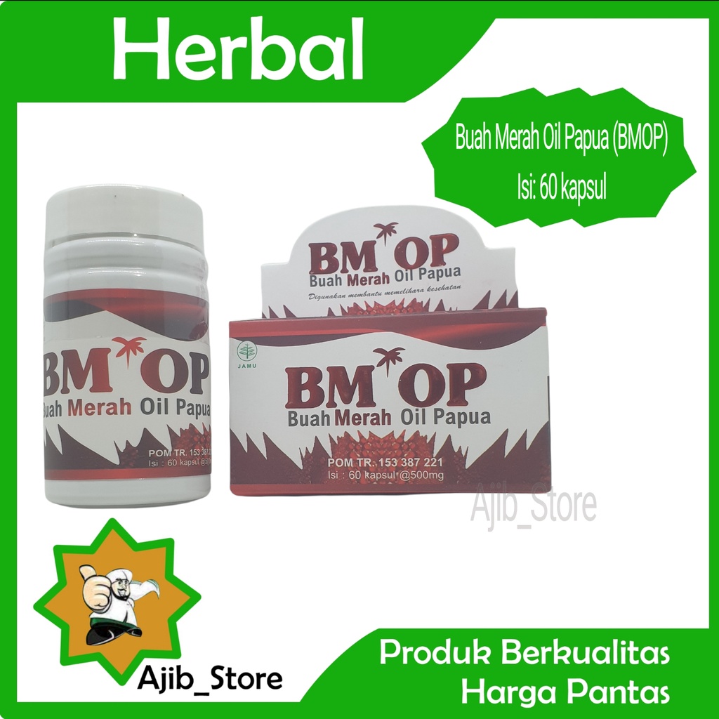(100% ASLI) Kapsul BM OP Buah Merah Oil Papua isi 60 kpsl A392 Obat Herbal Jamu Kuat Vitalitas Stami