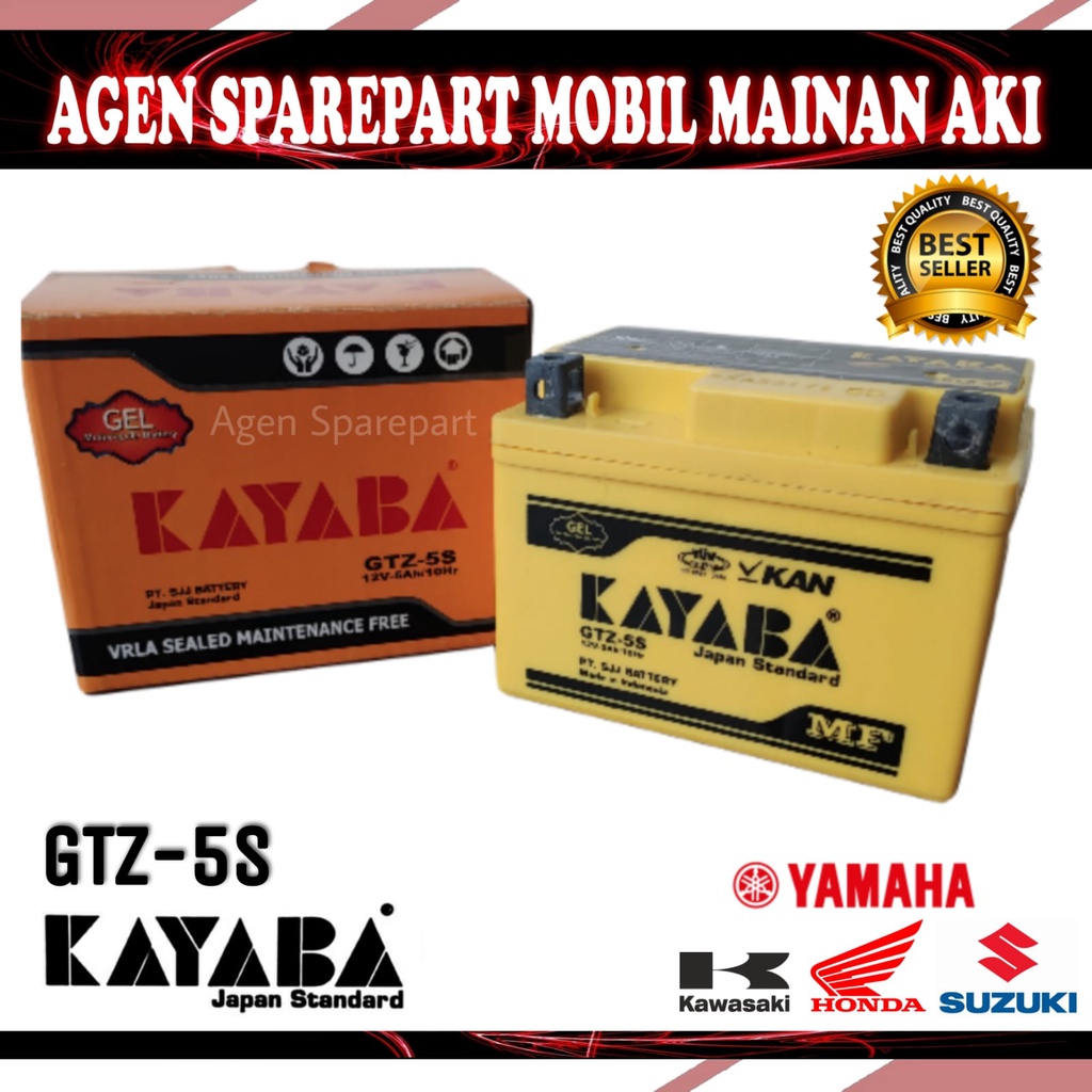 ⚡Ready⚡AKI ACCU MOTOR KAYABA GTZ5S ORIGINAL ACCU Mio Soul GT Vixion Byson Xeon Revo Beat, Beat FI/L/