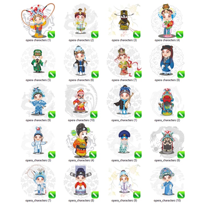 Cartoon Opera Characters Vector Set - Coreldraw