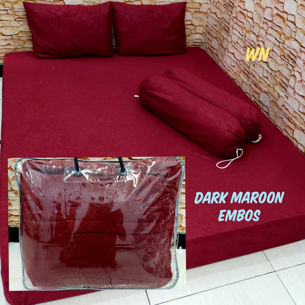 Waty grosir sprei 180x200 set bedcover polos embos bedcover premium