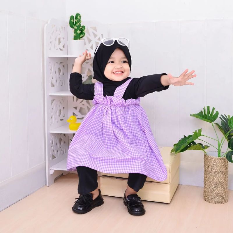 Atasan Tartan Anaya Dress Anak Perempuan / Rok Tartan / Atasan Baby Doll Dress Anak Perempuan Tanktop 2-6 Tahun FREE MASKER