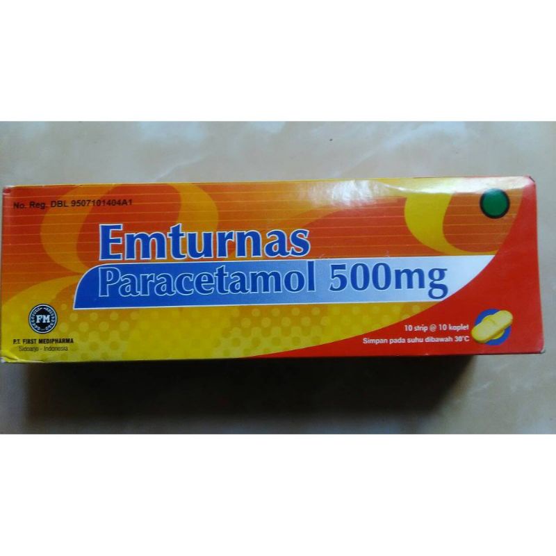 Emturnas paracetamol 500mg tablet 1 box isi 100 tablet