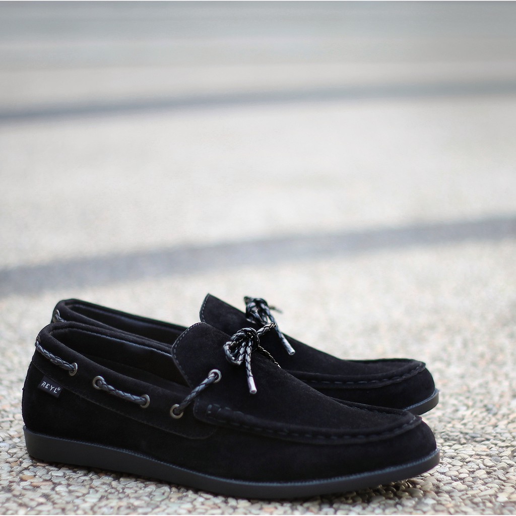 LICK BLACK |FORIND x Reyl| Sepatu Suede Asli Vintage Klasik Casual Pria Boat Ori Original Footwear