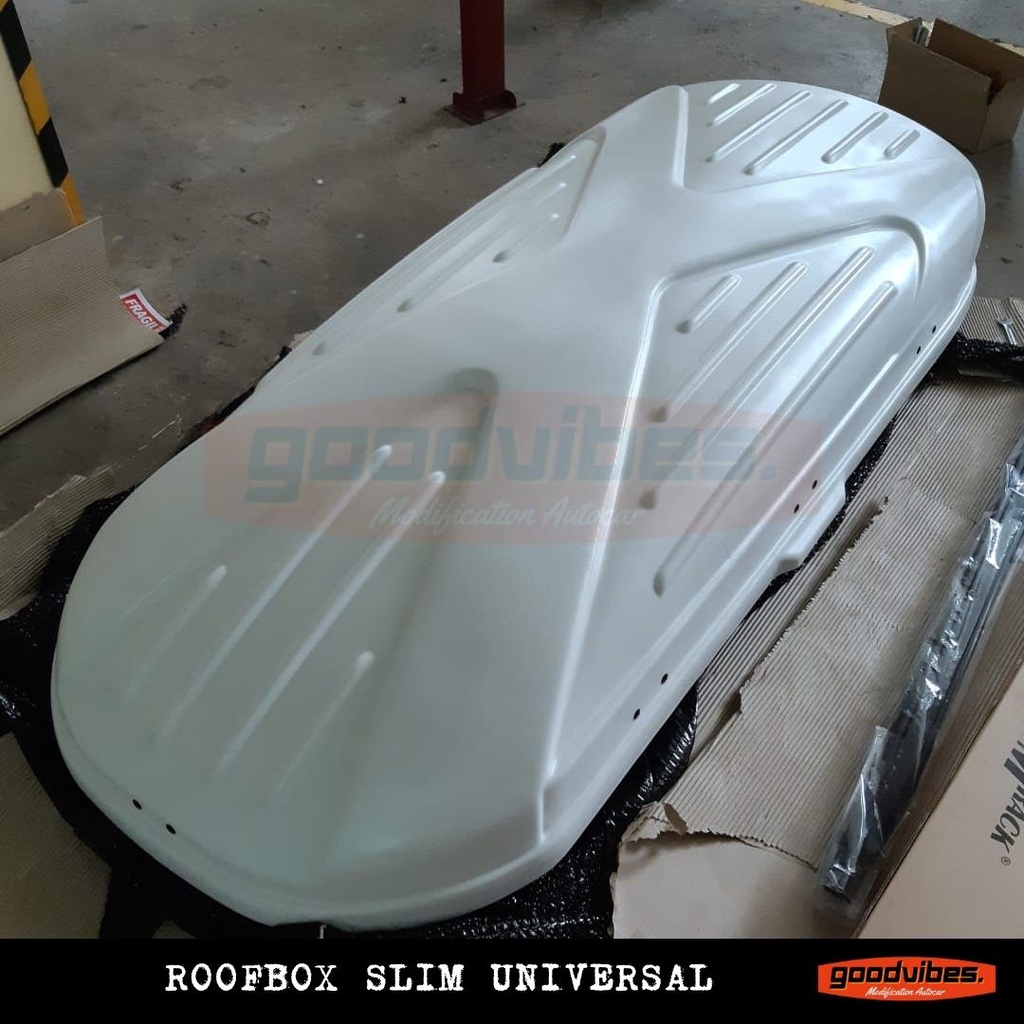 Roof Box Mobil Universal Slim 550 Liter Putih Goodvibes
