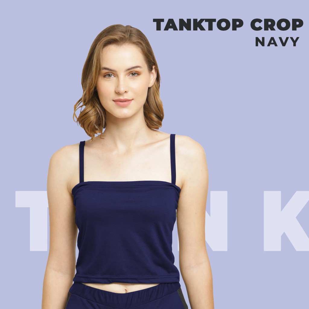 Tanktop Wanita ( SOFT SPANDEK ) Polos Tali Kecil / Besar / Agnes Singlet Kaos Dalam Cewek - YELONIX-NAVY