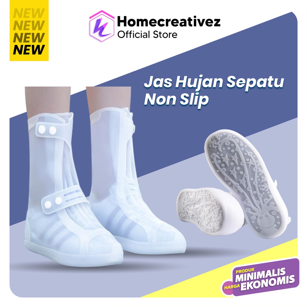 HC Cover Hujan Sepatu Non Slip Reusable Unisex / Jas Hujan Sepatu / Cover Sepatu Anti Hujan Anti Air / Rain Cover Sepatu