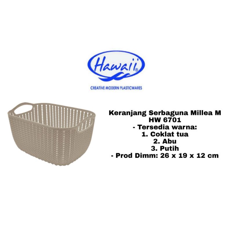 Keranjang serbaguna plastik/ Milea L HW 6701 basket Hawaii