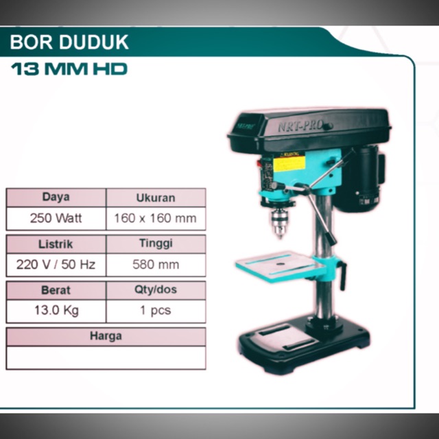 MESIN BOR DUDUK 13mm NRT PRO ELECTRIC BENCH DRILL LISTRIK ELEKTRIK 13MM BOR DUDUK NRT-PRO
