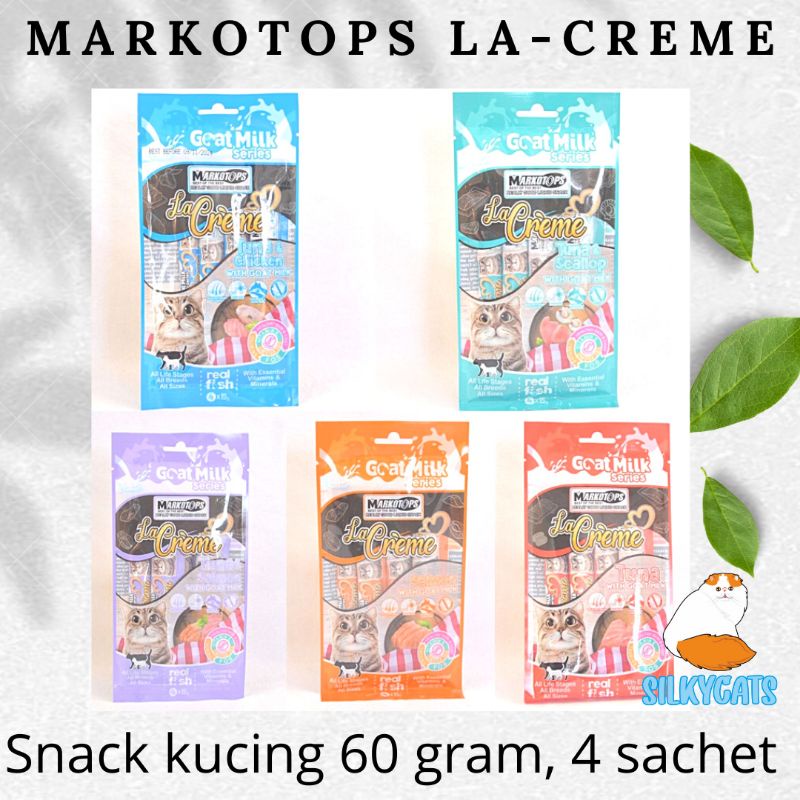 markotops la creme , snack kucing markotop sachet 15 gr x4