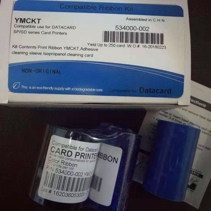 Ribbon Datacard YMCKT - 250 Image PN: 534000-002 Made in USA