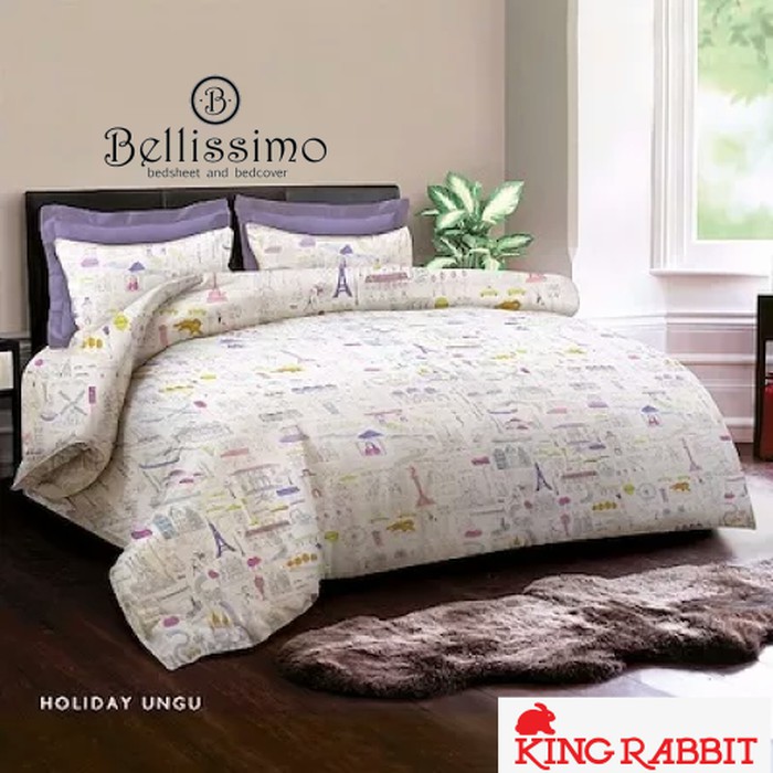 Sprei King Rabbit   Holiday Ungu Uk  100 120 x 200   Uk 100