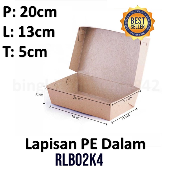 Jual Paper Box /Lunch Box /Paper Lunch Box L - RLB02K4 - BINGKISAN